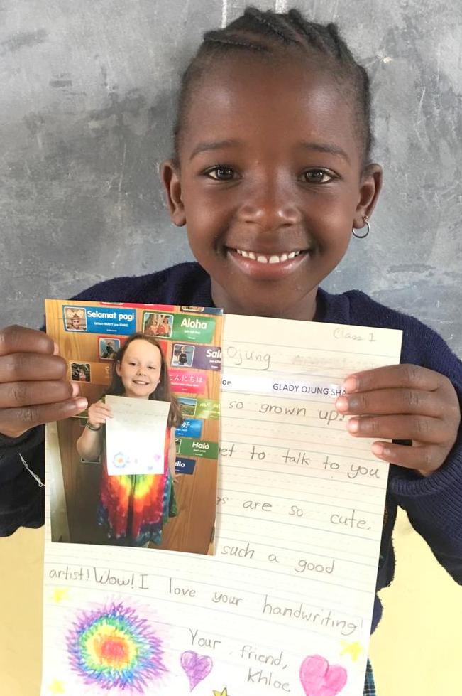 Bethany Pre and Primary students  in Tanzania share pen pal letters with students in the USA.