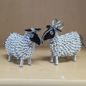 Hand-made beaded animals by Gasto Minja in Tanzania